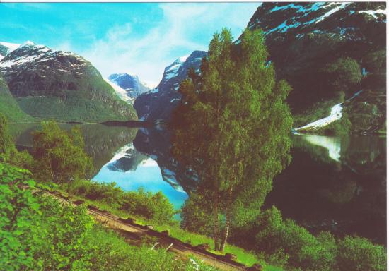 View of the beautiful lake Loen