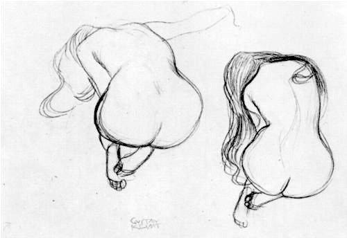 Two Studies of Sitting Nudes, 1902 Gustav Klimt